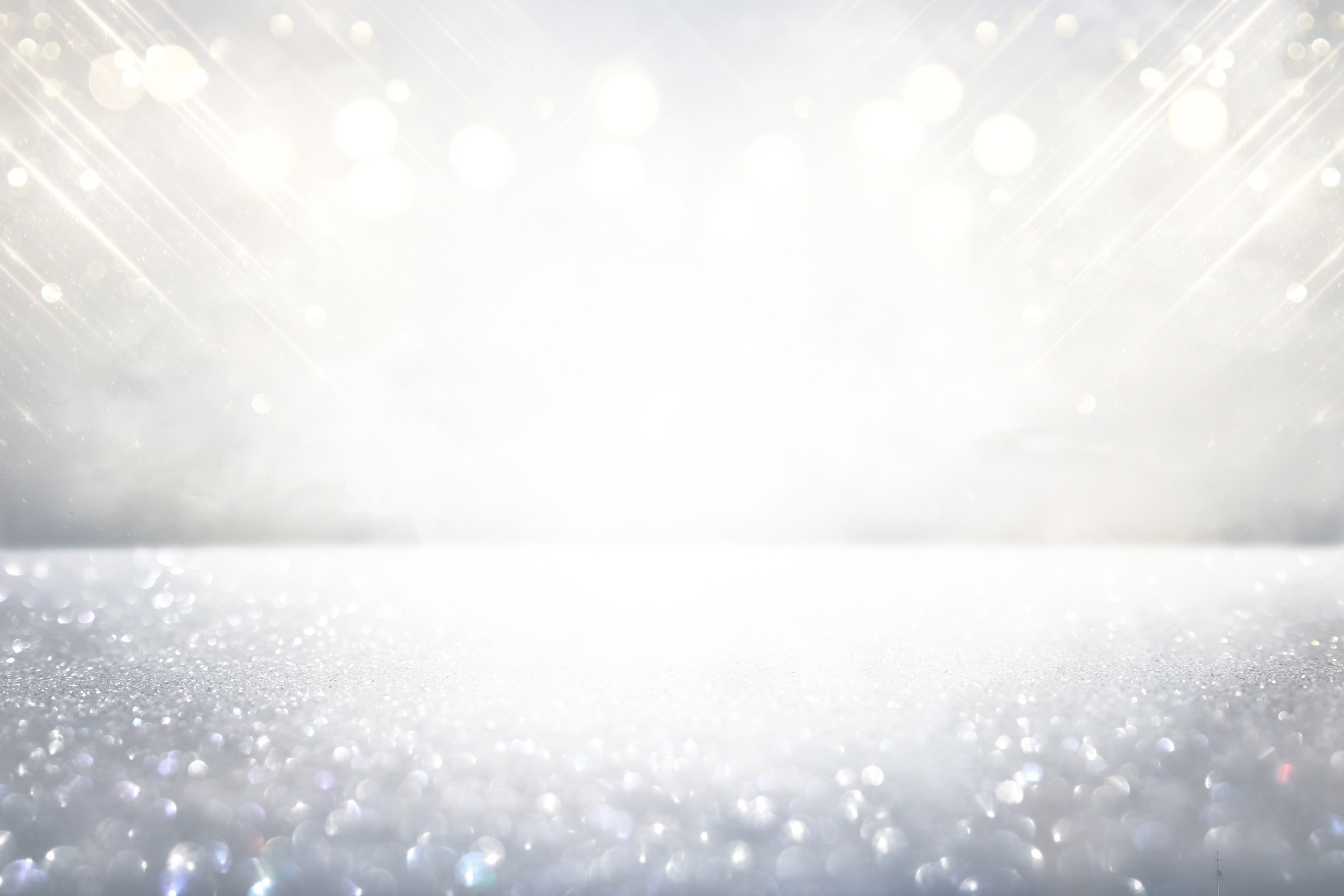 Photo white and silver glitter lights background